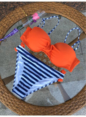 

2 Piece Push Up Swimwear Women Swimsuits Solid Bikini Set Brazilian Bathing Suits Bain Sexy Beachwear