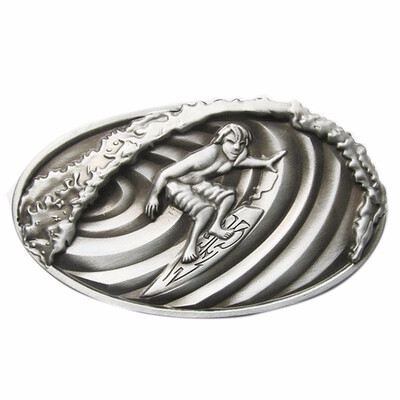 

New Vintage 3D Surfing Play Boy Oval Belt Buckle Gurtelschnalle Boucle de ceinture