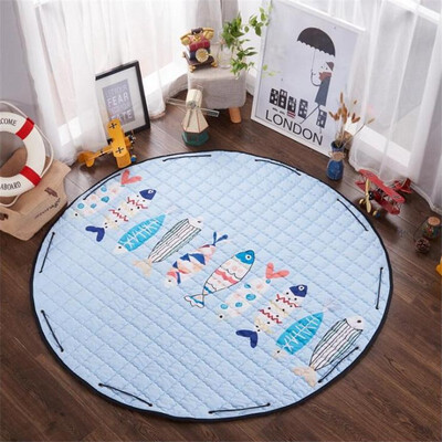 

Cartoon Animals Elephant Lion Bear Rabbit Baby Developing Crawling Play Mats Blanket as Kids Toys Storage Bag Nordic Style Toys