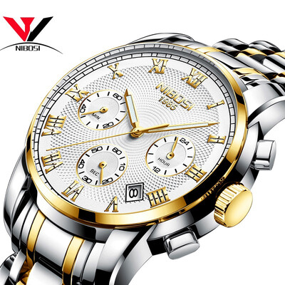 

Relogio Masculino NIBOSI Gold Wrist Watch Men Watches Top Brand Luxury Famous Golden Quartz Wristwatch For Male Clock Reloj