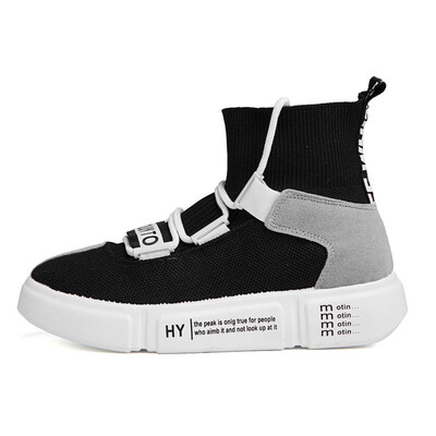 

2018 new high to help small white shoes fashion casual shoes elastic socks boots hip hop thick-soled sports shoes tide