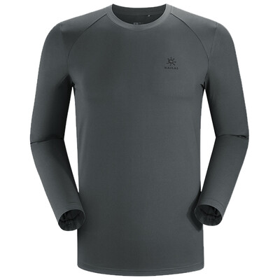 

KAILAS Men&women models autumn&winter outdoor sports round neck t-shirt comfortable breathable bottoming clothes moisture wicking long-sleeved function T-shirt dark gray men XXL