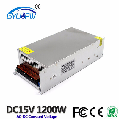 

Single Output 1200W 15V 80A Switching Power Supply Transformer 220V 110V AC TO DC15V SMPS for LED Modules Strip Light CCTV Motor