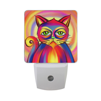 

ALAZA LED Night Light With Smart Dusk To Dawn SensorVintage Forest Flowers Deer Owl Hedgehog Plug In Night Light