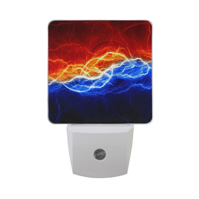 

ALAZA LED Night Light With Smart Dusk To Dawn SensorRed And Blue Fire Plug In Night Light