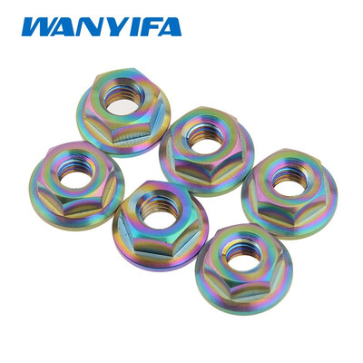 

Titanium Screw Nut M6 Flange Nut Multiple&Ti color Hexagon titanium screw Nuts Ti fastener pack of 6 pcs