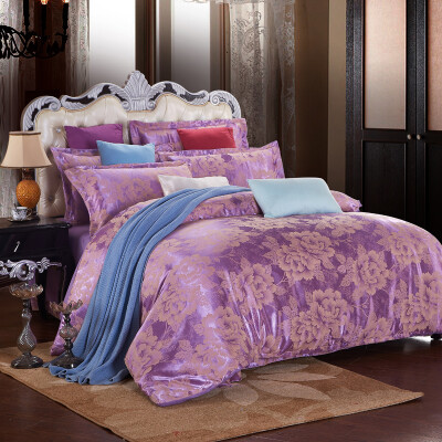 

Baolisi 4 Piece European Style Jacquard Geometric Duvet Cover Set Full Queen Size