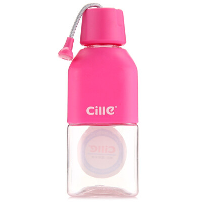 

CILLE plastic cup 330ml sports cups lovely portable hand cup pink -1606