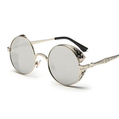 

FEIDU Fashion Steampunk Goggles Sunglasses Women Men Brand Designer Retro Side Visor Round Sun Glasses Women Gafas Oculos De Sol