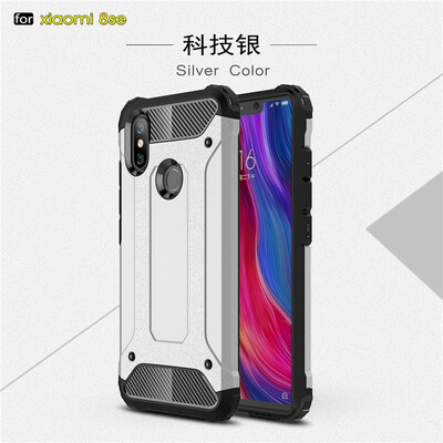 

Fivice Xiaomi MI 8se case Luxury Silicone Diamond Armor PC Hard Shell Phone Case