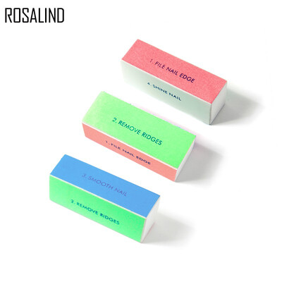 

ROSALIND 3PCS Nail Art Sanding File Polish Buffer Block Shiner File 4 sides