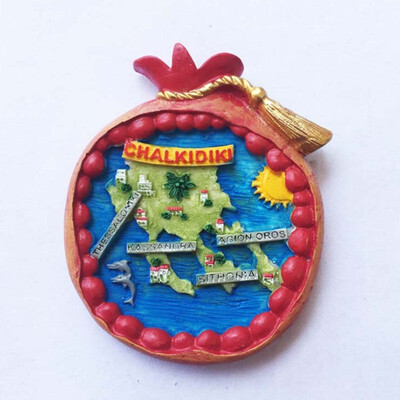 

1Pcs Creative Greece Chalkidiki Specialties Water Bags Creative Map Tourism Souvenirs Fridge Magnets Stickers