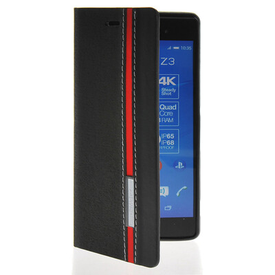 

MOONCASE Business style Leather Side Flip Wallet Card Slot Pouch Stand Back Case Cover for Sony Xperia Z3 Black