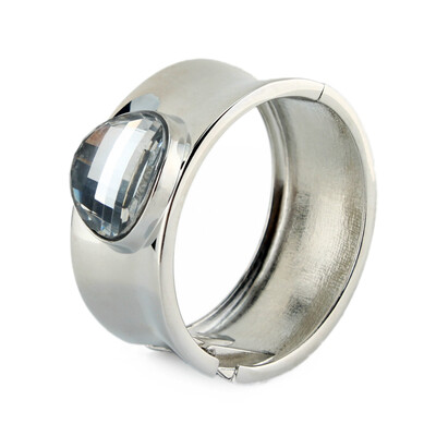 

Men Punk Women Unisex Buckle Bangle Wrap Big Rhinestone Golden Silvery Bracelet