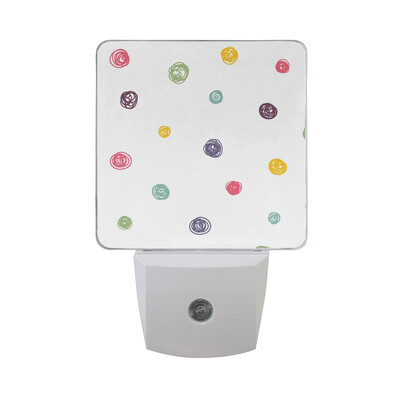 

ALAZA LED Night Light With Smart Dusk To Dawn SensorPolka Dots Blue Background Plug In Night Light