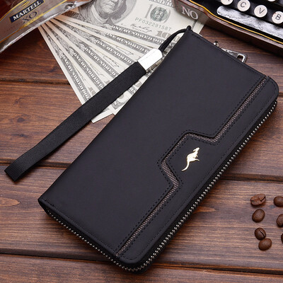 

Mens wallet long zipper wallet old grind large capacity handbag