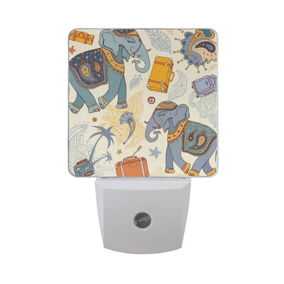 

ALAZA LED Night Light With Smart Dusk To Dawn SensorElephant Illustration Plug In Night Light