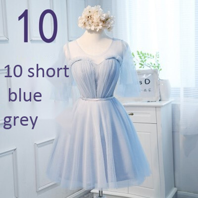 

Short Bridesmaid Dress 2018 Elegant Wedding Sisters Group Gray Bridesmaid Dress Female Party Evening Dress