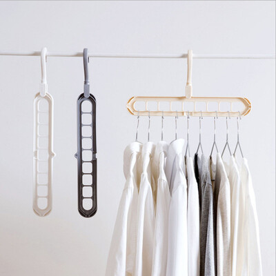 

White Multi-port Support Circle Clothes Hanger Clothes Drying Rack Multifunction Plastic Scarf Clothes Hangers Storage Rack