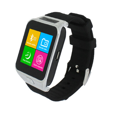 

Elegance Black/ Glod/ Silver Smart Watch Phone with SIM Card Slot/ Camera/ Pedometer/ Sleep Monitor/ Video Player/ File Manager/ Remote Capture/ Message/ Dialer/ Calculator/ Alarm Clock/ Find Phone