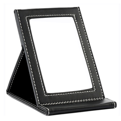 

Jingdong Supermarket Nika NIKA portable desktop mirror makeup mirror office folding mirror PU high-definition mirror can be folded to carry