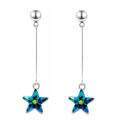 

Long Drop Earrings Jewelry For Women Crystal from Swa Star Dangle Earring Fashion Accessories 28920