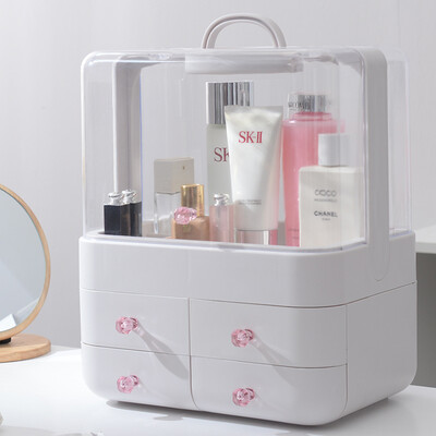 

Visitor FK portable net red drawer cosmetic storage box transparent extra large dust-proof cover household simple dressing table skin care products storage box