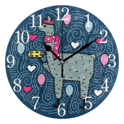 

Wall Clock Arabic Numerals Design Lama-Artist With The Palette Round