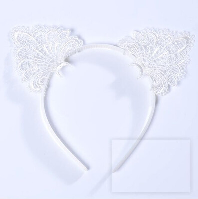

Black lace sexy hollow headband cat ears headband cat girl headdress