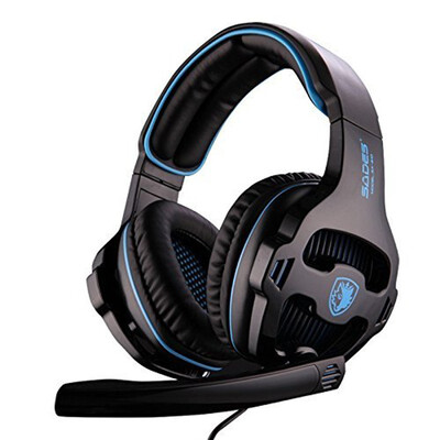 

SADES SA-810 headset 35mm Wired Stereo PC Gaming Headset with Microphone for PC Laptop white blue gaming headphone