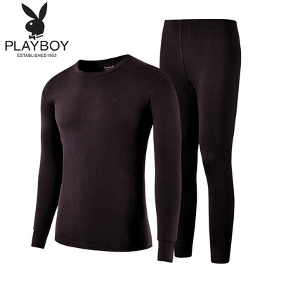 

Playboy Qiuyi Qiuku Set Men&women Basic Thin Cotton Sweater Men Purple XL
