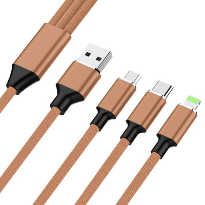 

Duo Chi Apple Type-C Android three-in-one fast charge mobile phone charging line iPhone8 X Huawei Samsung millet car multi-function data line 12 m brown