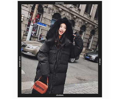 

Color over-the-knee&long down jacket womens coat South Korea east gate raccoon fur collar thickened loose bread suit
