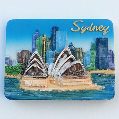 

1Pcs Resin 3D Fridge Magnets Australia Sydney Opera House Refrigerator Magnetic Stickers Thermometer Home Decorations