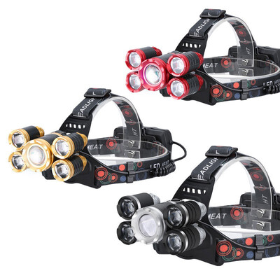 

NeillieN Headlamp fishing light searchlight5xT6 LED Headlampcamping light Outdoor lightingInduction headlamp18650 battery