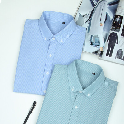 

Acacia xiangsiniao long-sleeved shirt mens simple Slim fashion striped collar buckle trend wild 2018 autumn new B1 blue 185100B 42