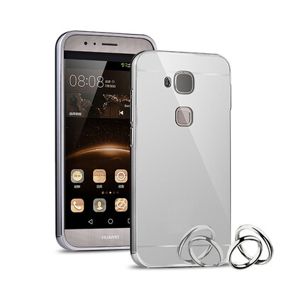 

MOONCASE Plating Metal Frame Edge Mirror Back Protective Shell 2 in 1 Thin Case Cover for Huawei Maimang 4