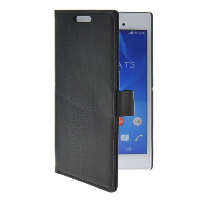 

MOONCASE Slim Leather Flip Wallet Card Pouch with Kickstand Shell Back ЧЕХОЛ ДЛЯ Sony Xperia T3 Black