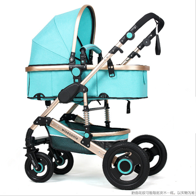 

Wisesonle baby stroller high view stroller baby can sit or lie flat on two sides light four-wheel vibration-absorbent trolley Cali