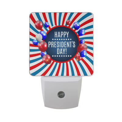 

ALAZA LED Night Light With Smart Dusk To Dawn SensorPresidents Day In USA Background Plug In Night Light