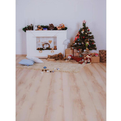 

Xmas Tree White Fireplace Photo Backdrop 57FT Vinyl Fabric Cloth Digital Printing Photo Background st-574