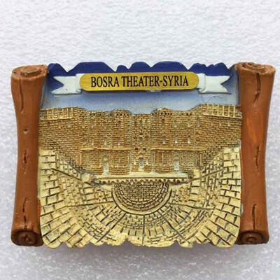 

1Pcs Hot sale Bosra Theater Syria Tourist Travel Souvenir Refrigerator magnetic sticker 3D Resin Fridge Magnet Craft Gift