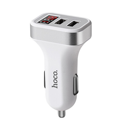 

HOCO Car Charger Digital Display Dual USB Port for iPhone iPad Samsung Xiaomi Phone Charging Adapter 31A Car-charger Double USB