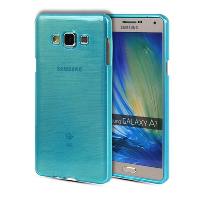 

MOONCASE Soft Flexible Silicone Gel TPU Slim Shell Back Case Cover for Samsung Galaxy A7 Blue