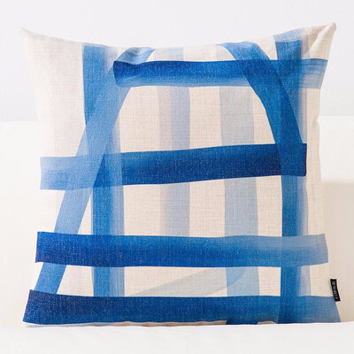 

Sea Blue Plant Leaf Printed Cushion Anchor Pattern Marine Ship Throw Pillow Decorative Pillows Kids Cushions