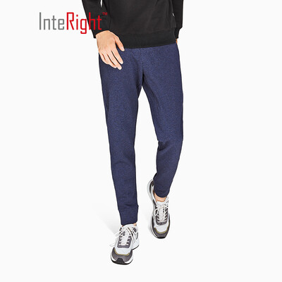 

INTERIGHT Wei pants mens sports casual thickening compound fleece sweatpants dark blue