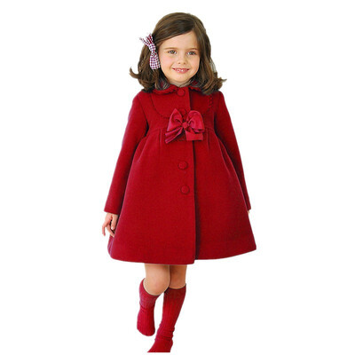 

Girls Winter Warm Coats&Jacket Children Winter High quality Solid Long sleeve Wool coat Baby Girls Outwear For 3-8Yrs