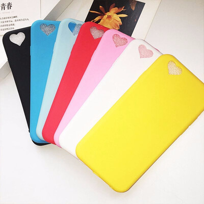 

Colorful Cute Loving Heart Case for iPhone 8 7 6 Case Pink 6S 66S Plus Soft TPU Back cover Silicone Protective Shell