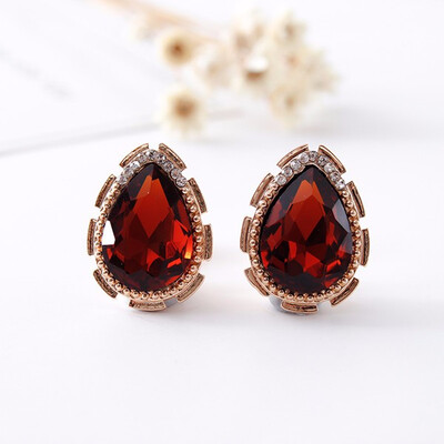

Retailoriginal design exquisite fashion drop ear clip women-only crystal clip earrings jewelry