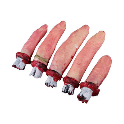 

Simulation Horror Scary Terrible Severed Broken Finger Bloody Thumb Fingers Prop Halloween Decor 5PCS